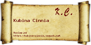 Kubina Cinnia névjegykártya